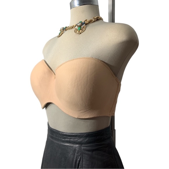 LILYETTE  Beige Strapless padded Bra Size 36 D - Picture 3 of 8